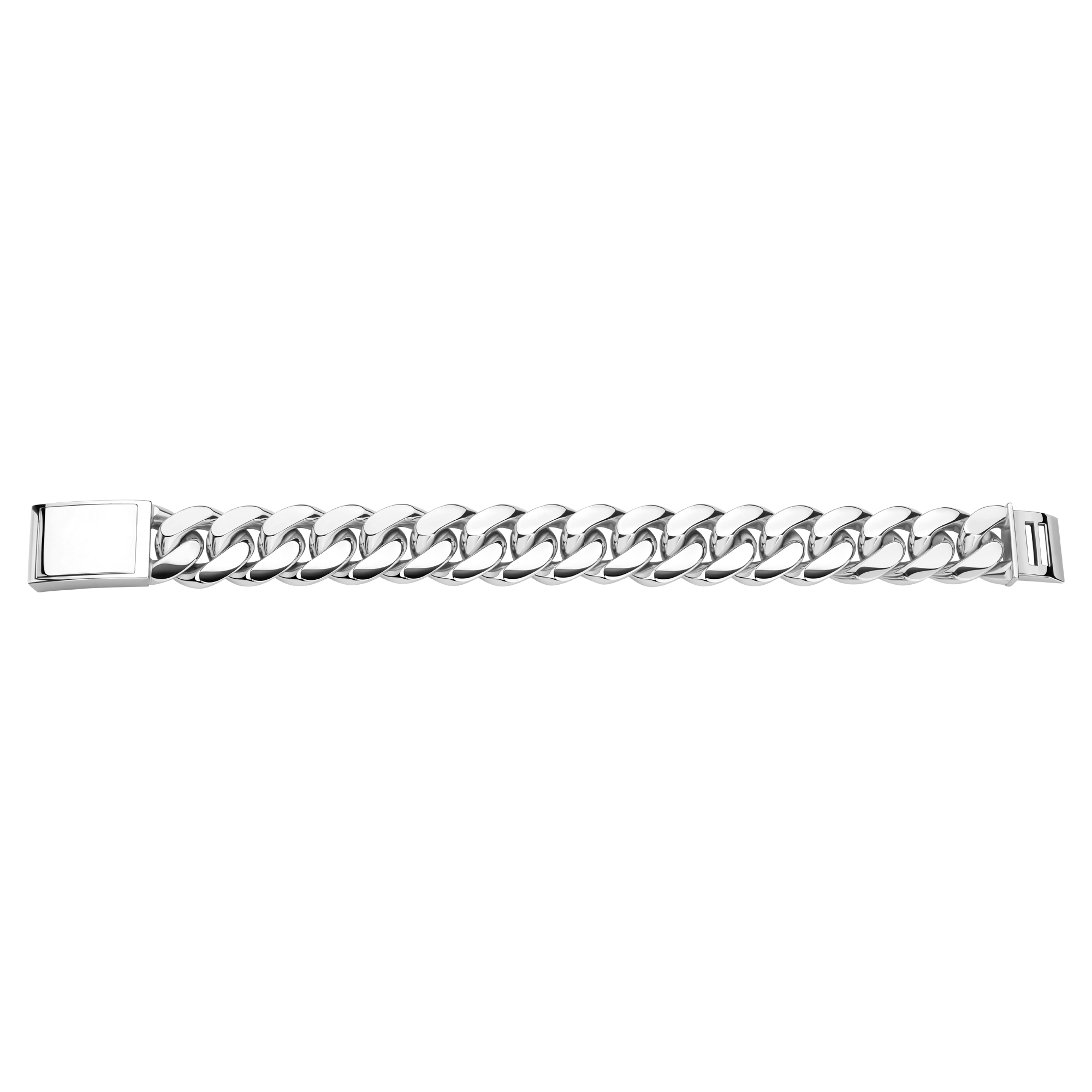 Emil Kraus Cuban Link oval diamond-plated curb chain bracelet, 18mm Emil Kraus Cuban Link oval diamond-plated curb chain bracelet, 18mm