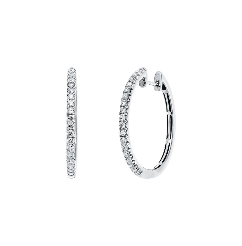 Brogle Classic diamond hoop earrings