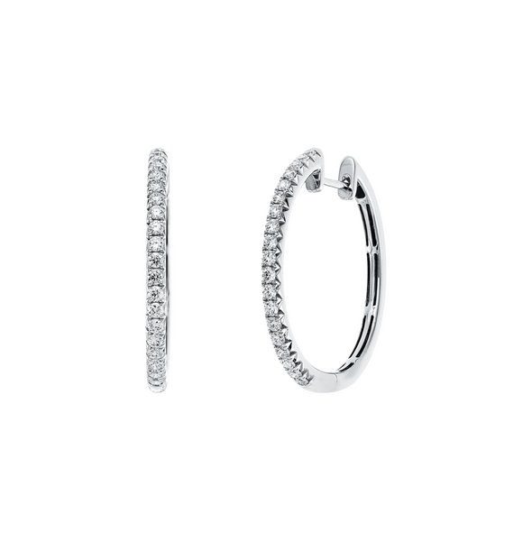 Brogle Classic diamond hoop earrings