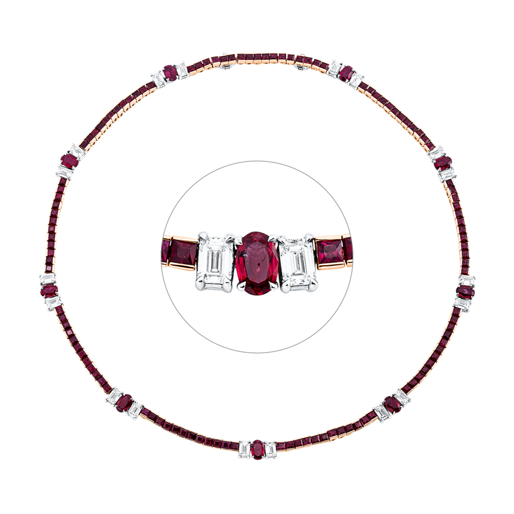 Brogle Selection bicolour ruby necklace