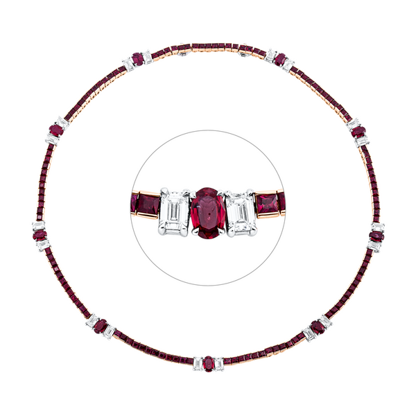Brogle Selection bicolour ruby necklace