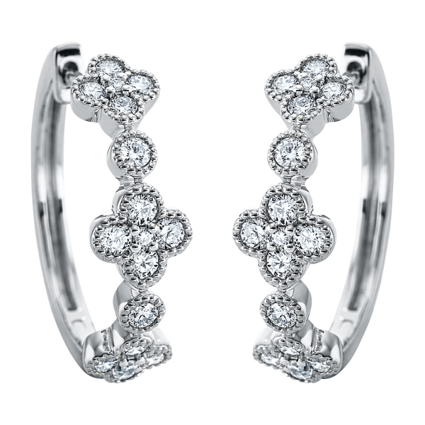 Brogle Selection Casual diamond hoop earrings