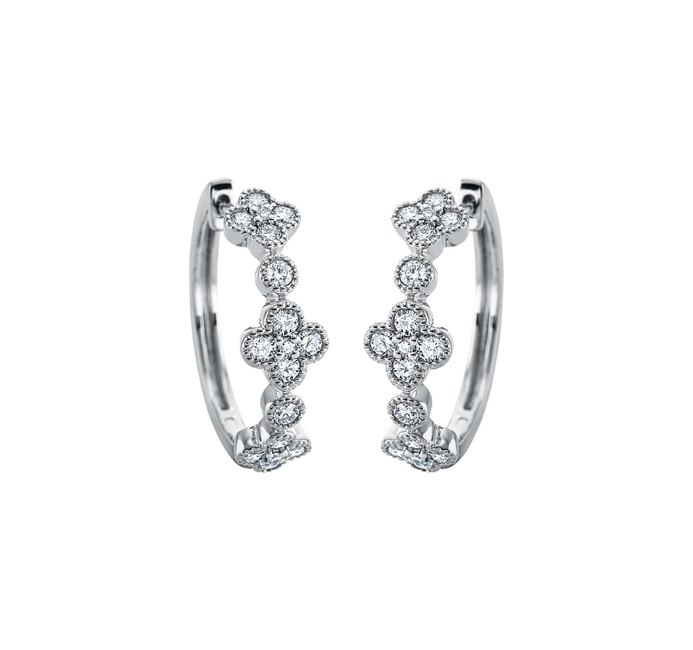Brogle Classic diamond hoop earrings Brogle Classic diamond hoop earrings