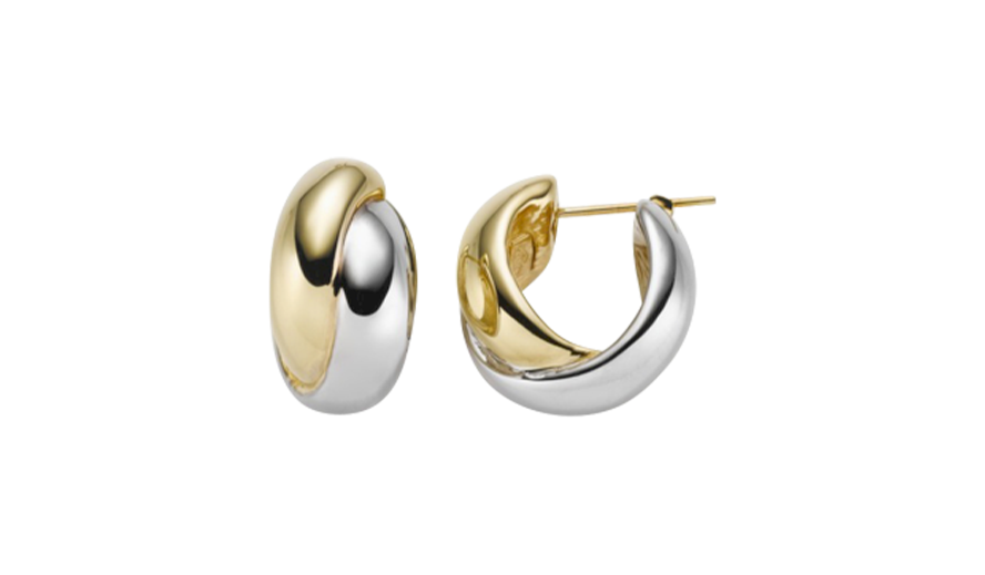 Brogle Classic bicolor gold hoop earrings 12mm Brogle Classic bicolor gold hoop earrings 12mm
