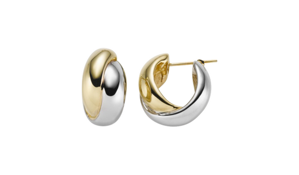 Brogle Classic bicolor gold hoop earrings 12mm Brogle Classic bicolor gold hoop earrings 12mm