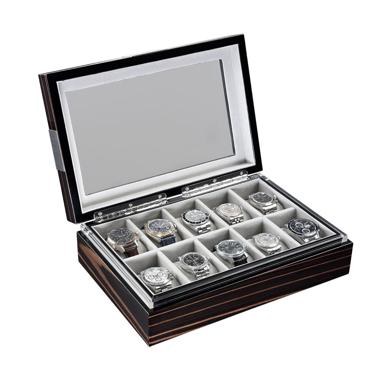 Heisse & Söhne watch box with viewing window Executive 10 Heisse & Söhne watch box with viewing window Executive 10