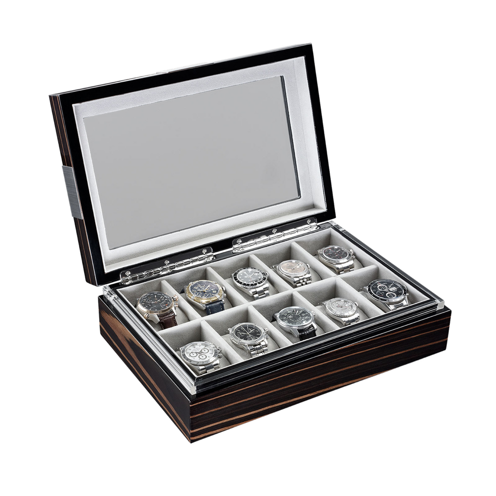 Heisse & Söhne watch box with viewing window Executive 10 Heisse & Söhne watch box with viewing window Executive 10