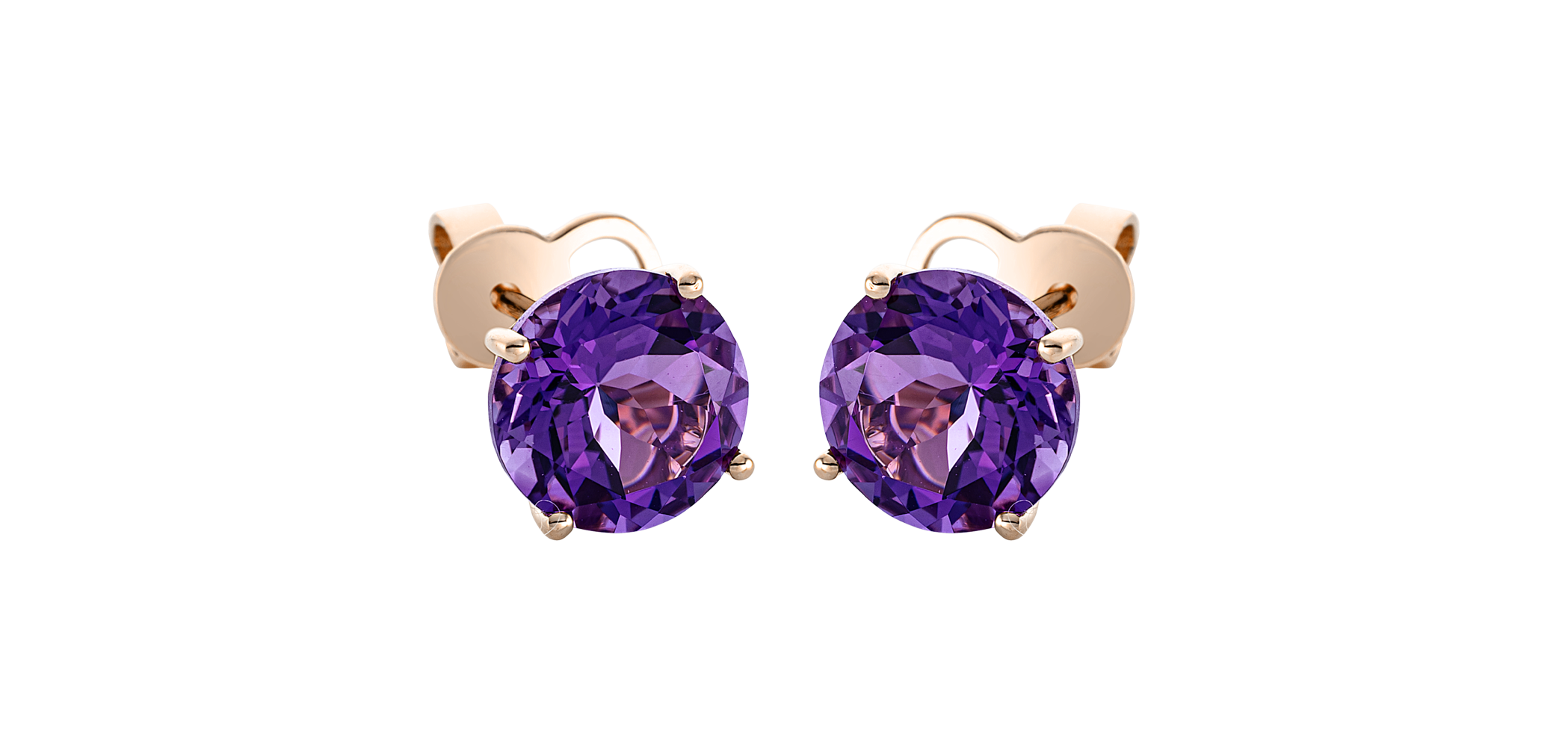 Brogle Classic amethyst stud earrings