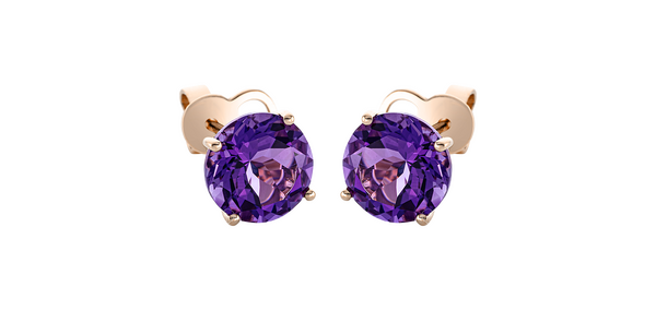 Brogle Classic amethyst stud earrings