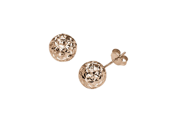 Brogle Classic ball gold stud earrings diamond cut 10mm Brogle Classic ball gold stud earrings diamond cut 10mm