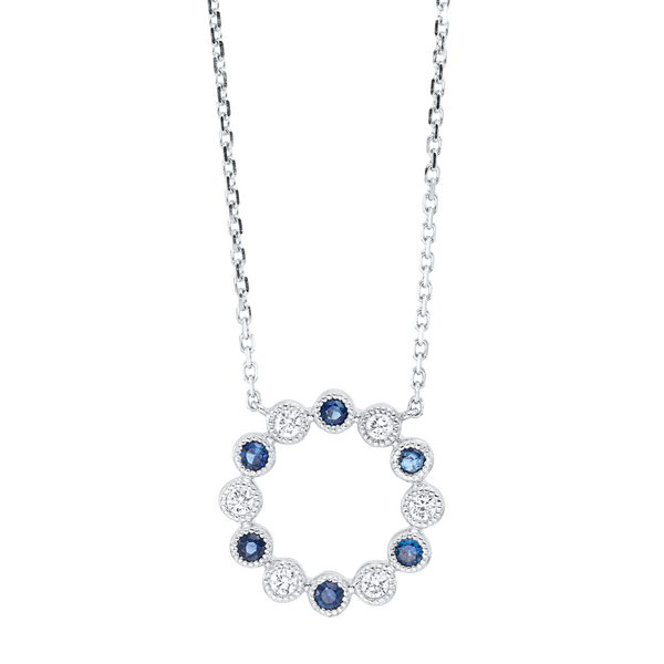 Brogle Classic gold chain with sapphire pendant