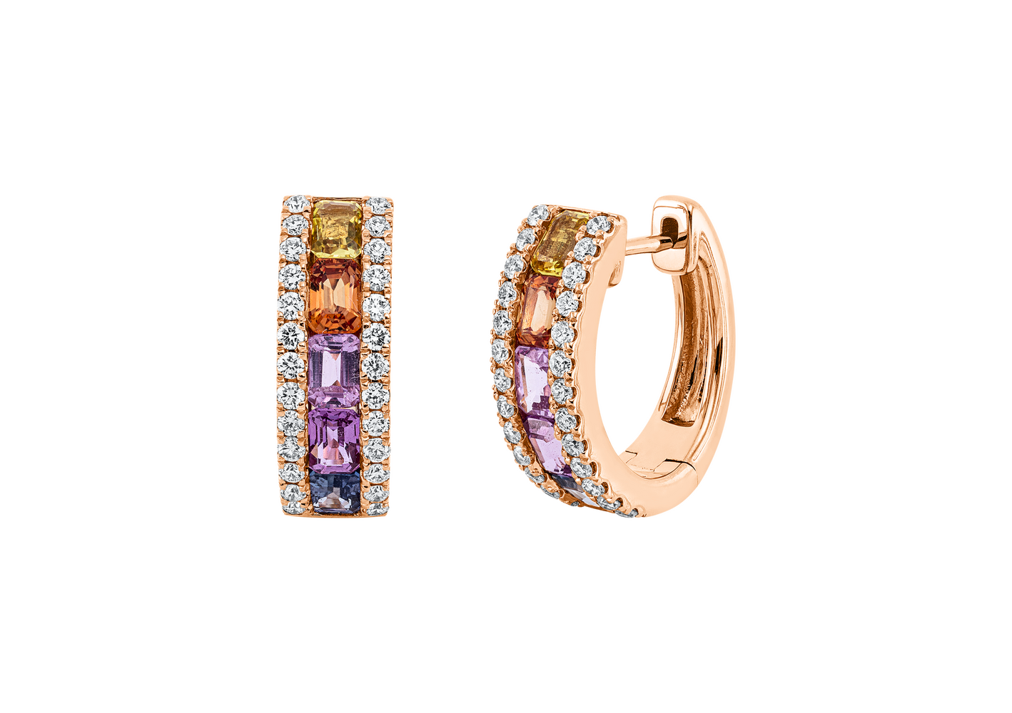 Brogle Selection sapphire hoop earrings Rainbow