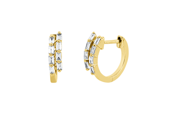 Brogle Classic diamond hoop earrings