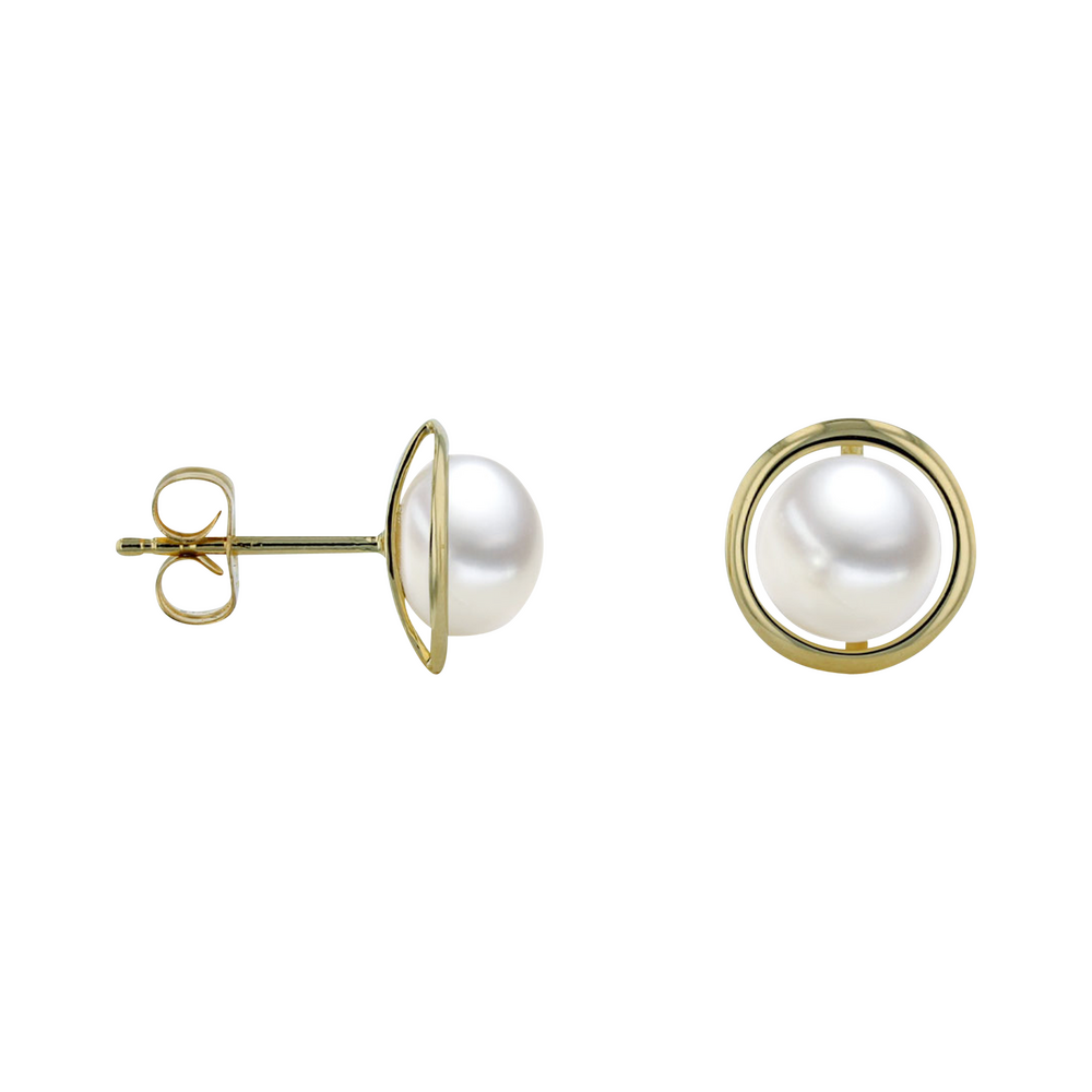 Brogle Selection Ocean freshwater pearl stud earrings