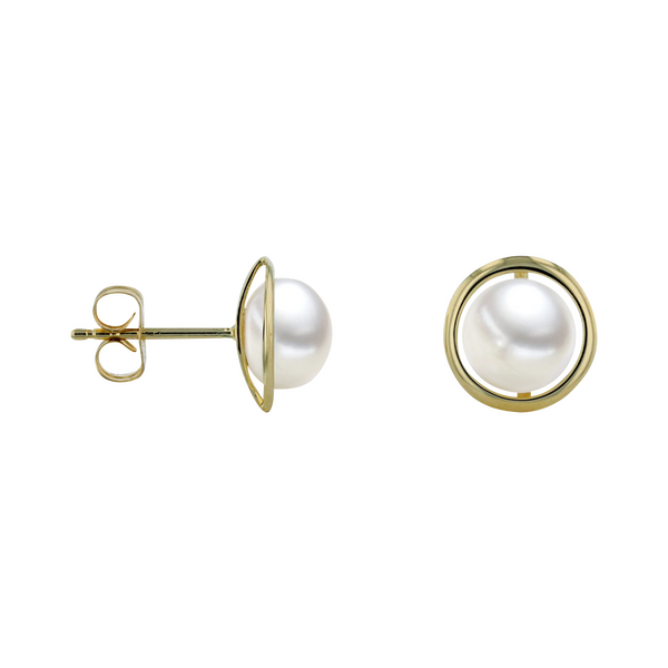 Brogle Selection Ocean freshwater pearl stud earrings