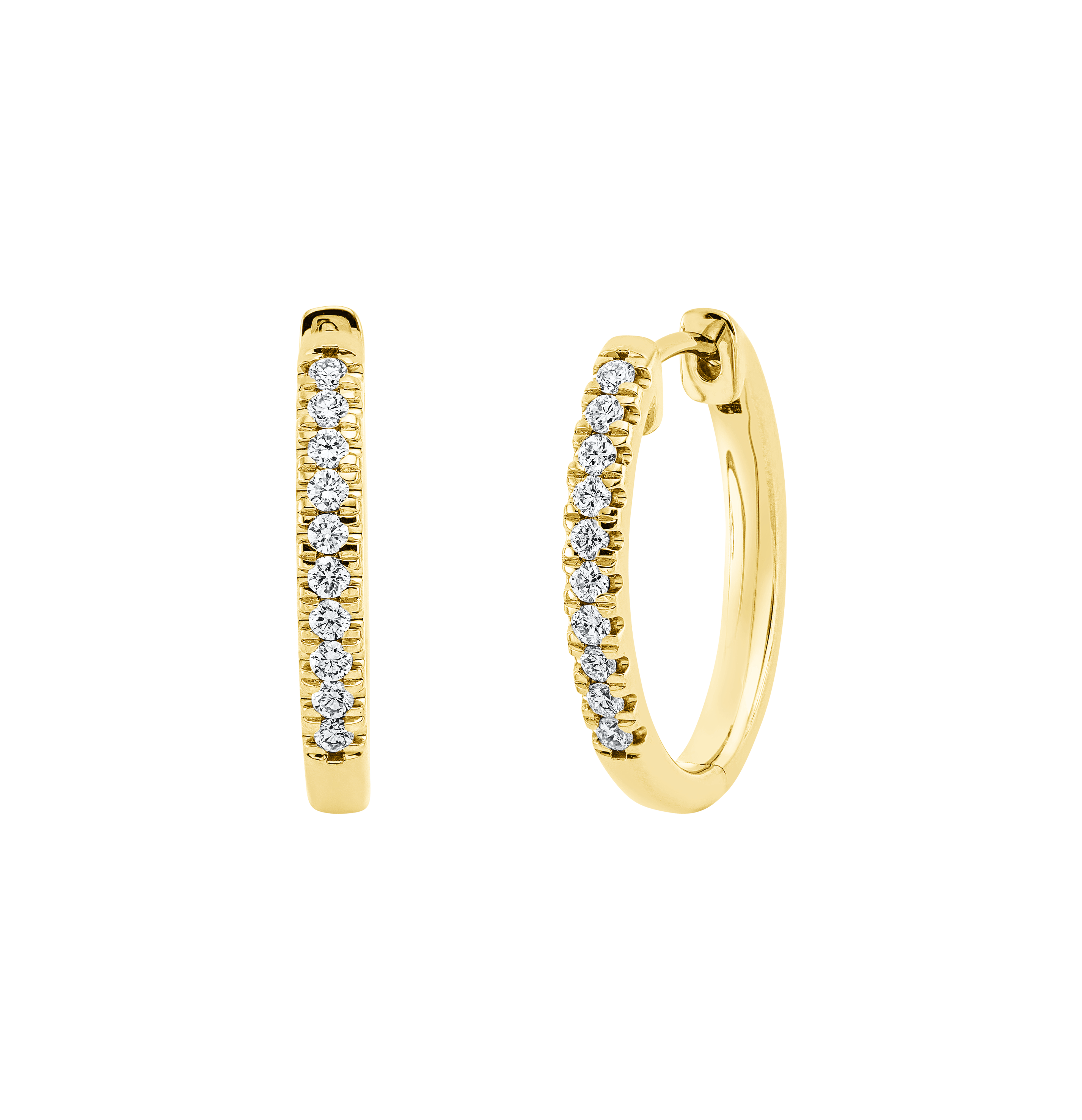 Brogle Classic diamond hoop earrings