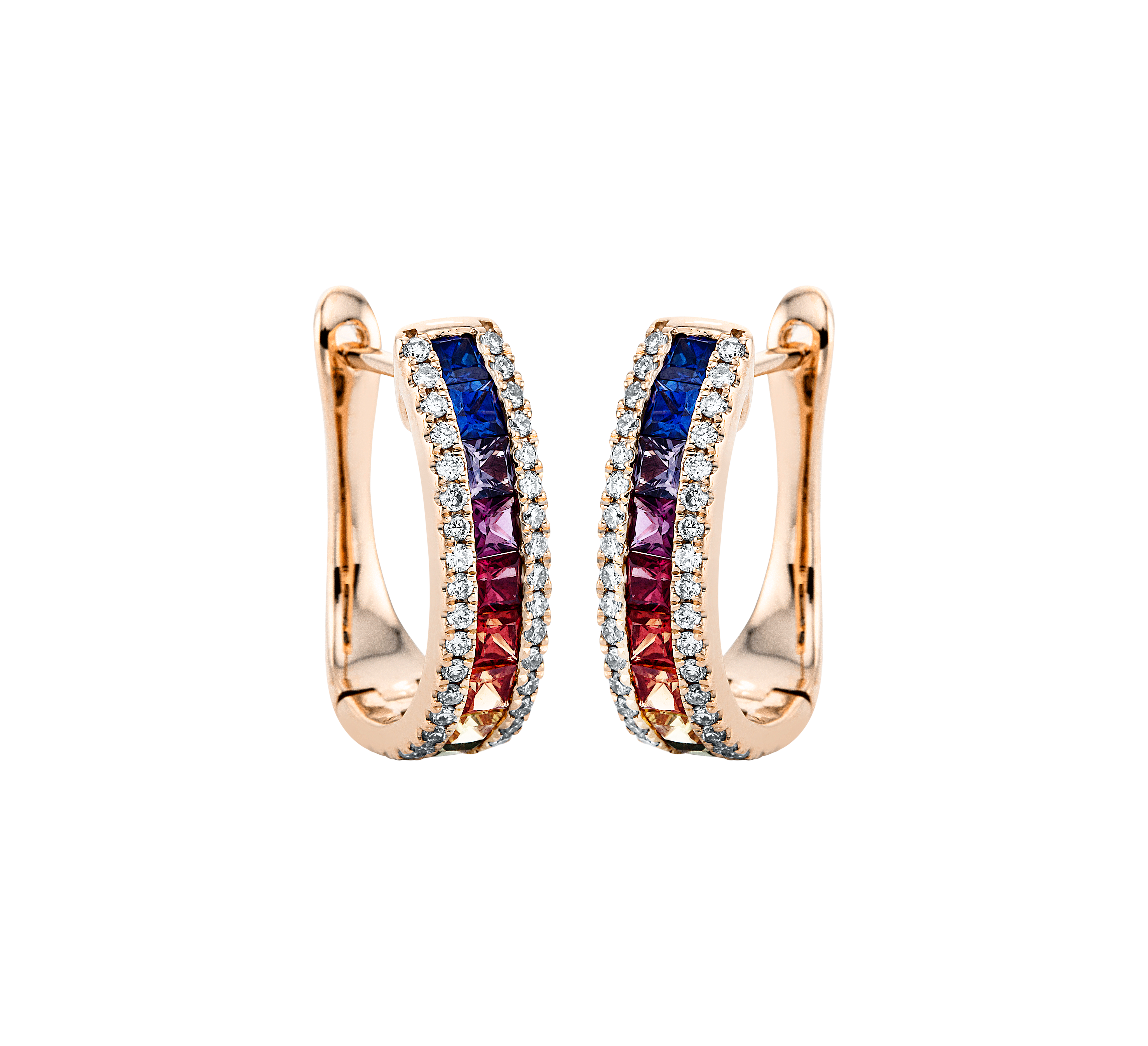 Brogle Classic sapphire hoop earrings Rainbow Brogle Classic sapphire hoop earrings Rainbow