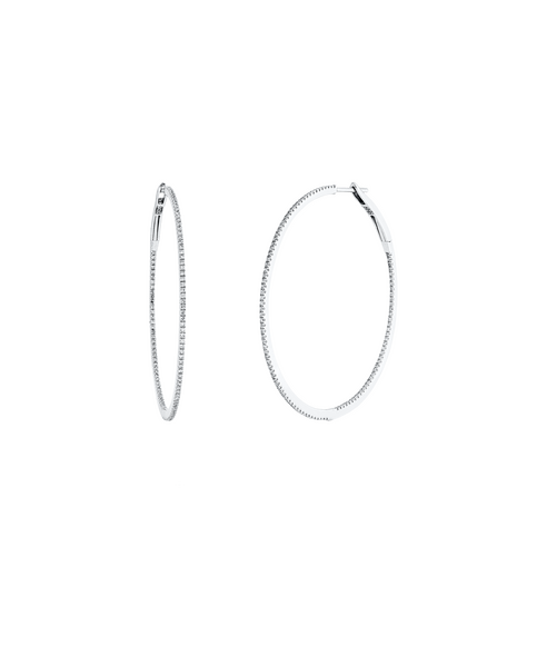 Brogle Classic diamond hoop earrings