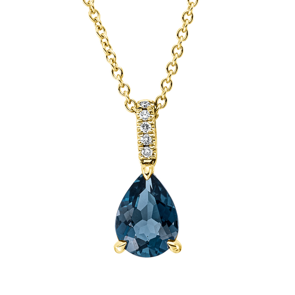 Brogle Classic necklace with London topaz pendant Brogle Classic necklace with London topaz pendant