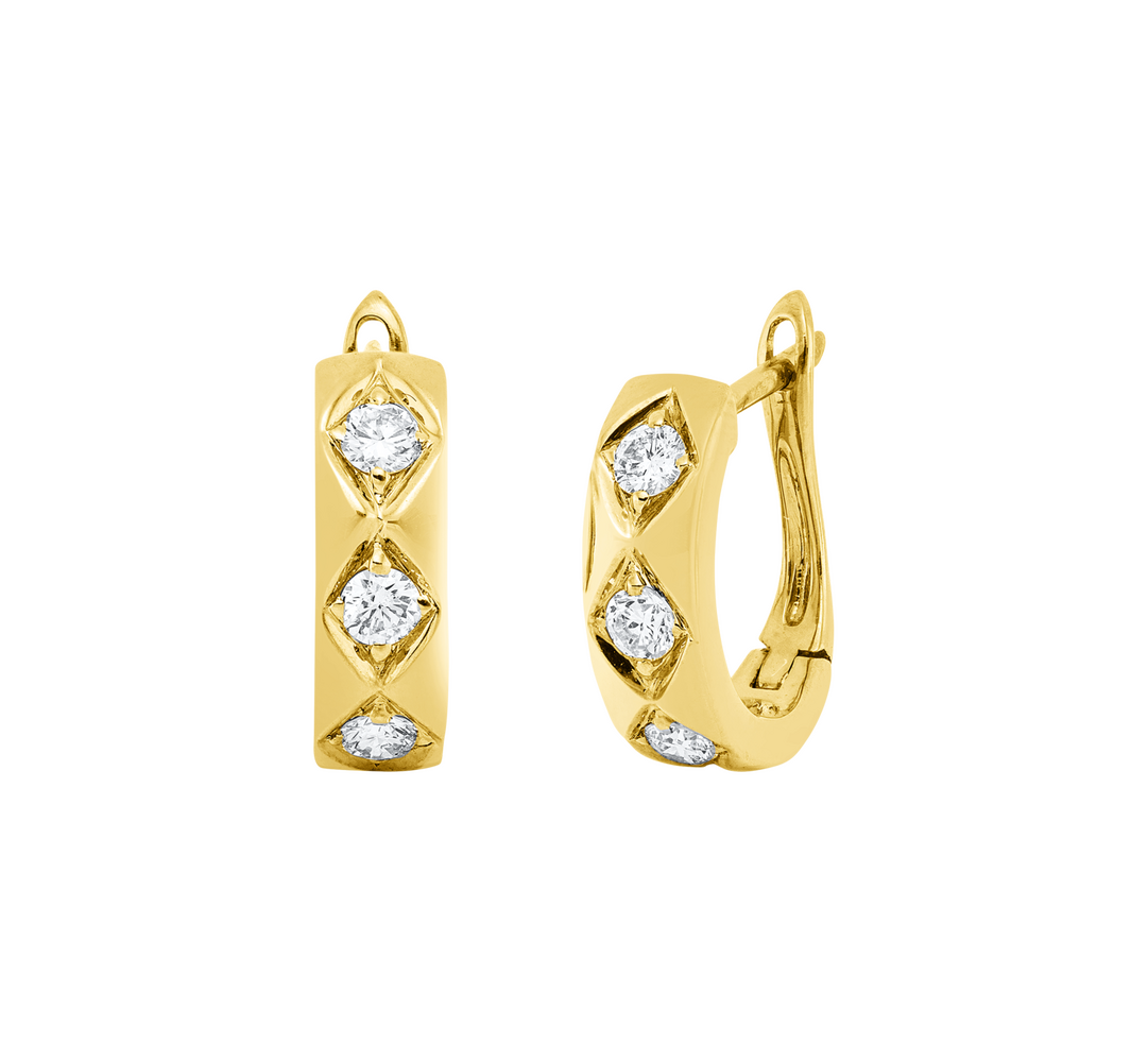 Brogle Classic diamond hoop earrings