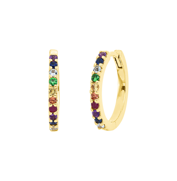 Brogle Classic sapphire hoop earrings Rainbow