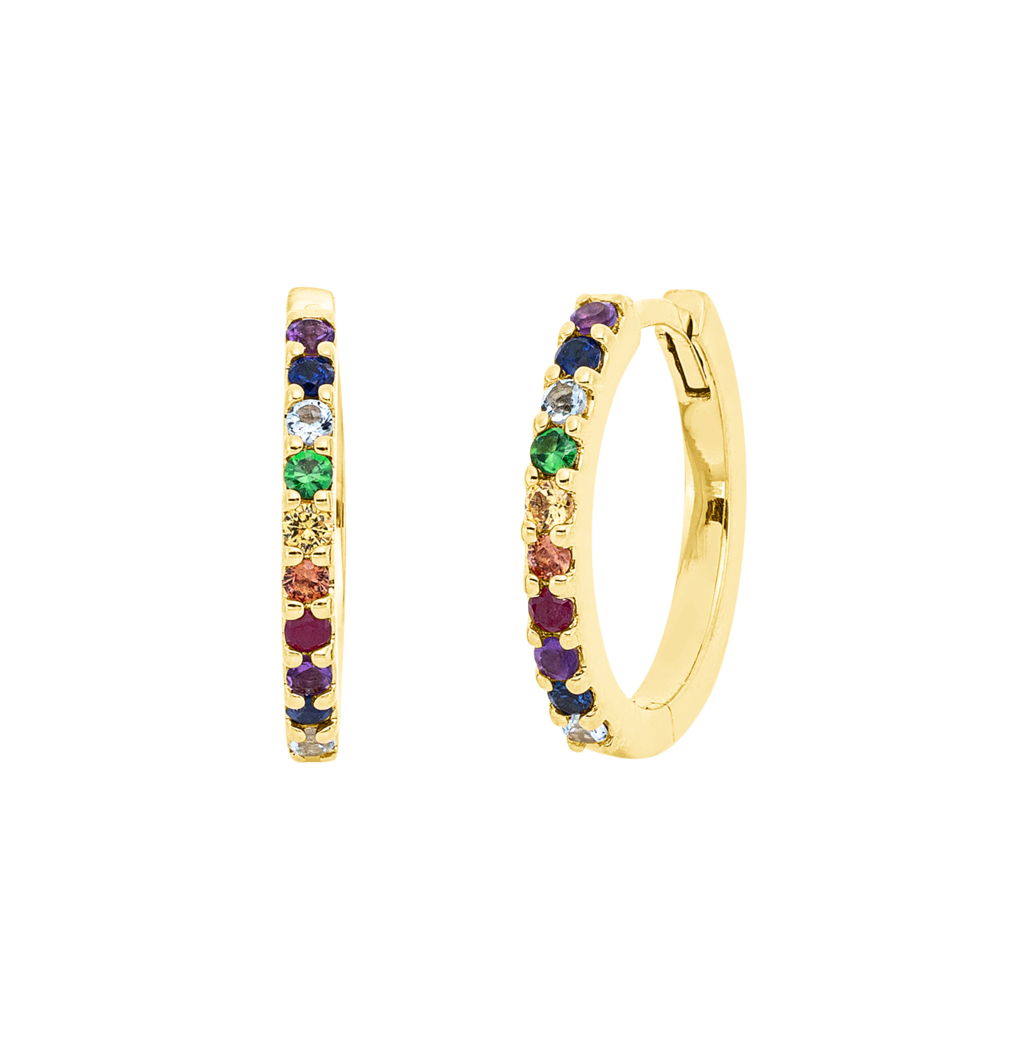 Brogle Classic sapphire hoop earrings Rainbow Brogle Classic sapphire hoop earrings Rainbow