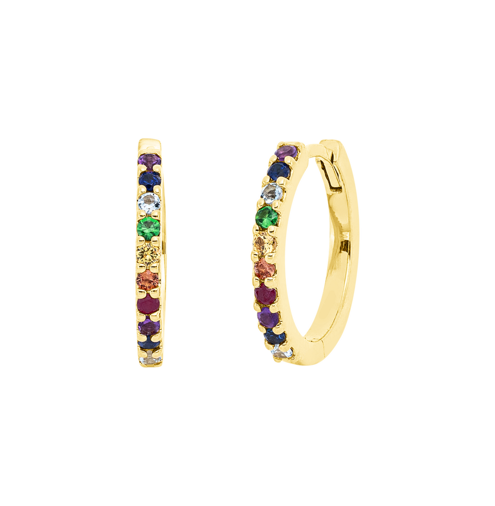 Brogle Classic sapphire hoop earrings Rainbow Brogle Classic sapphire hoop earrings Rainbow
