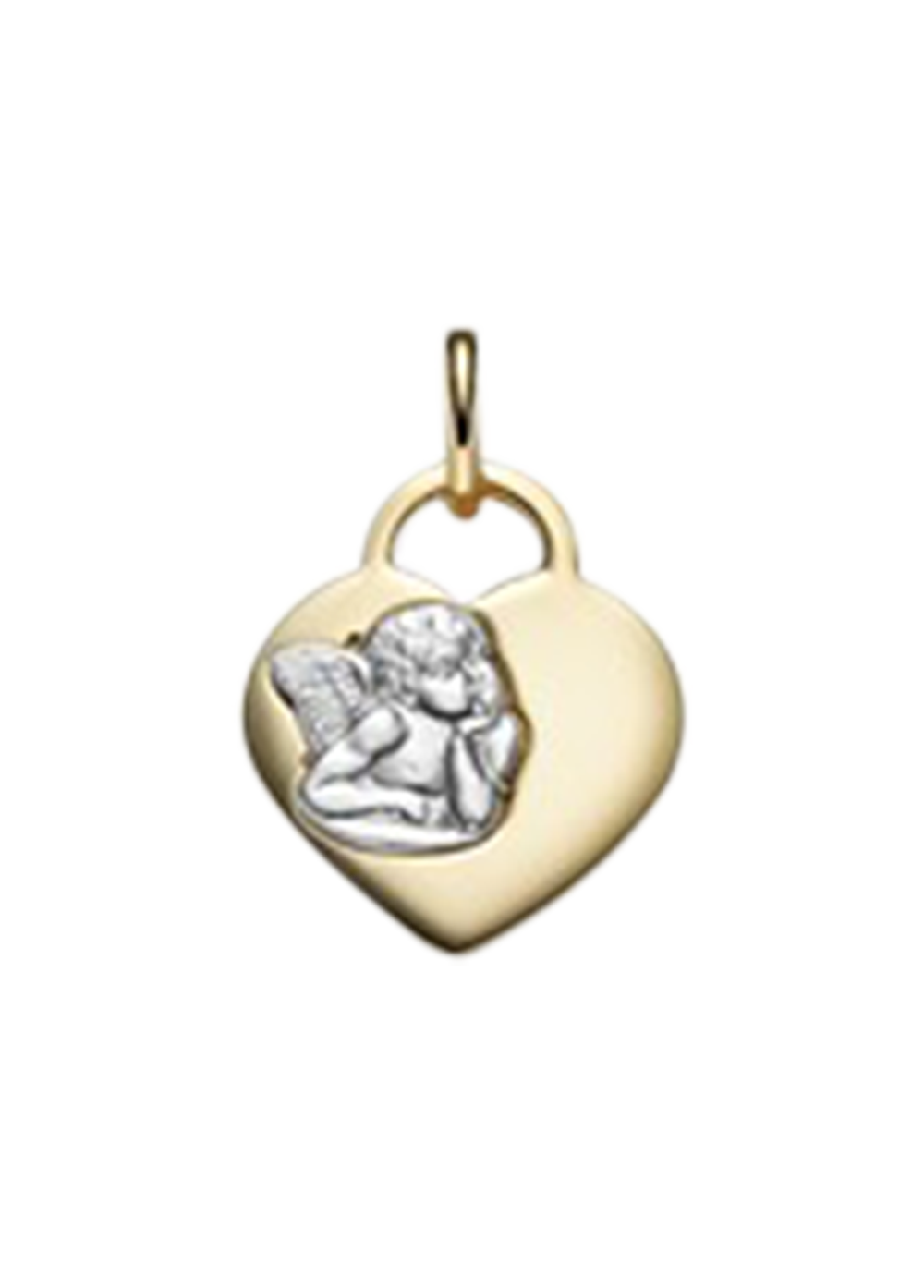 Brogle Classic bicolour heart with angel gold pendant Brogle Classic bicolour heart with angel gold pendant