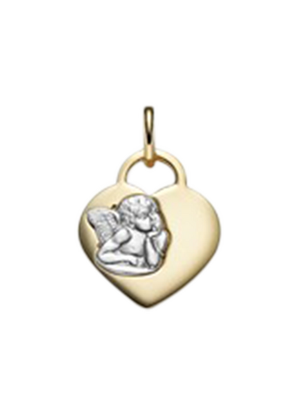 Brogle Classic bicolour heart with angel gold pendant Brogle Classic bicolour heart with angel gold pendant