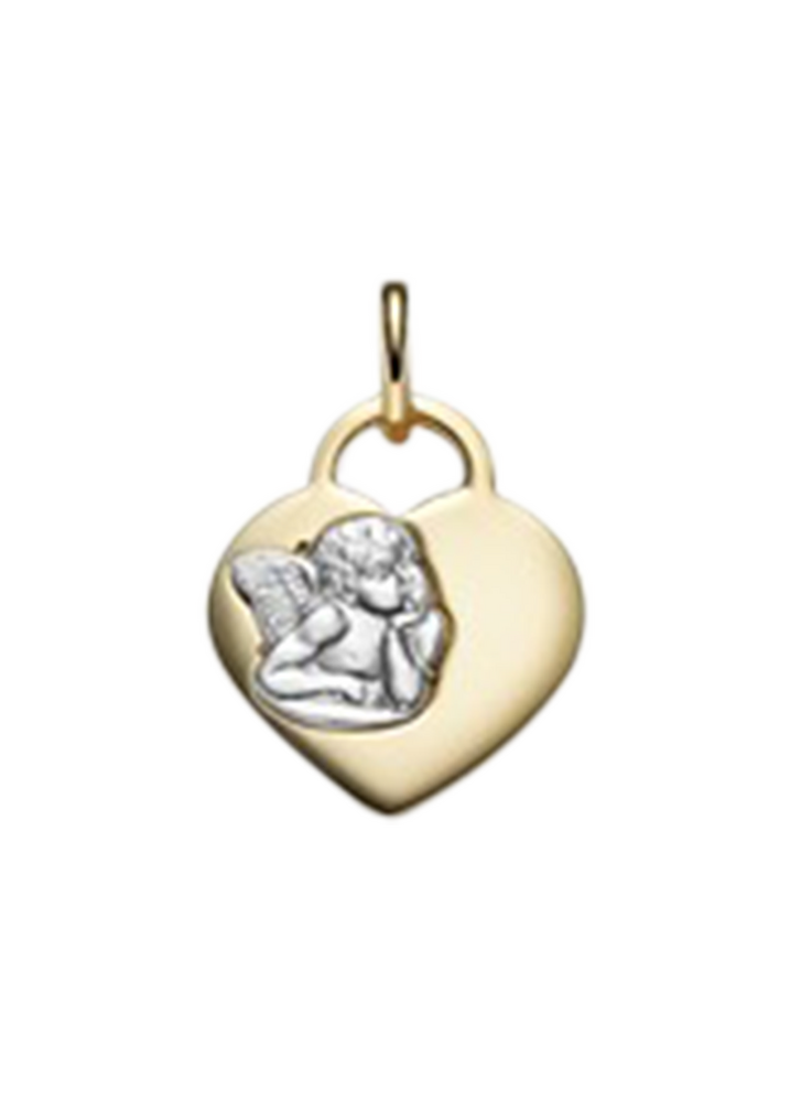 Brogle Classic bicolour heart with angel gold pendant Brogle Classic bicolour heart with angel gold pendant
