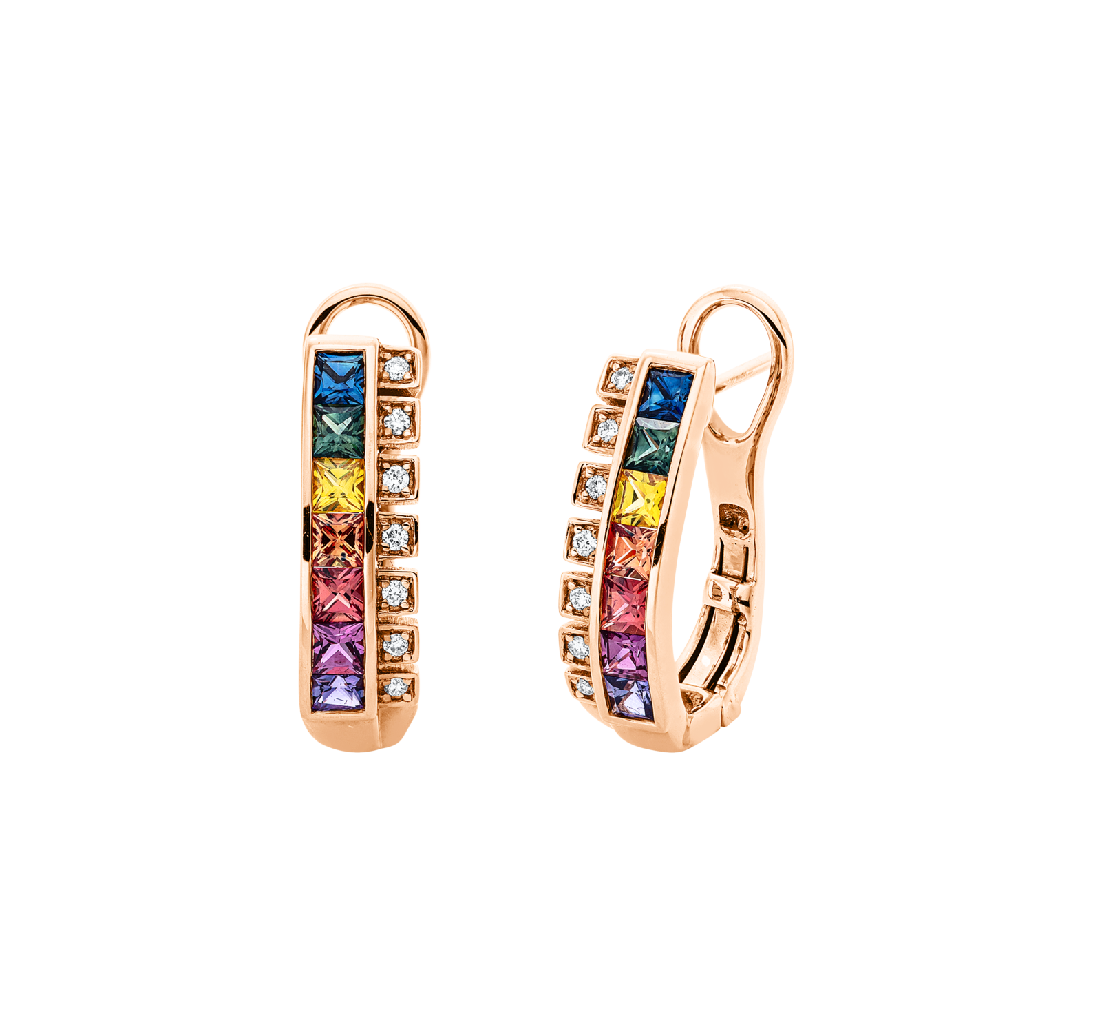 Brogle Classic sapphire hoop earrings