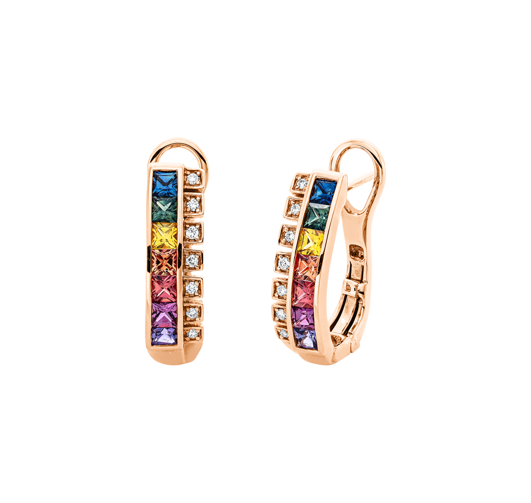 Brogle Classic sapphire hoop earrings