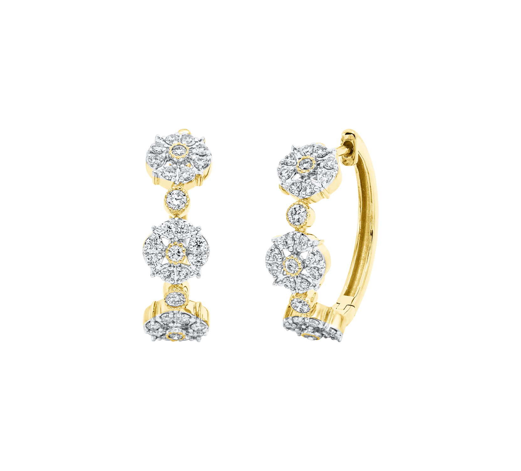 Brogle Classic diamond hoop earrings