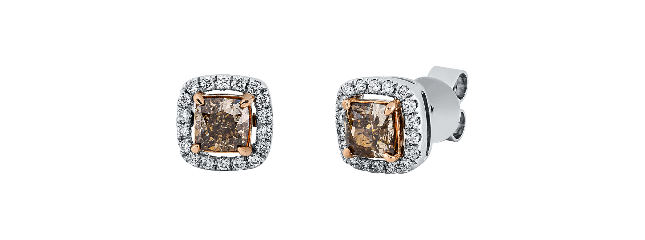 Brogle Selection bicolour diamond stud earrings Brogle Selection bicolour diamond stud earrings