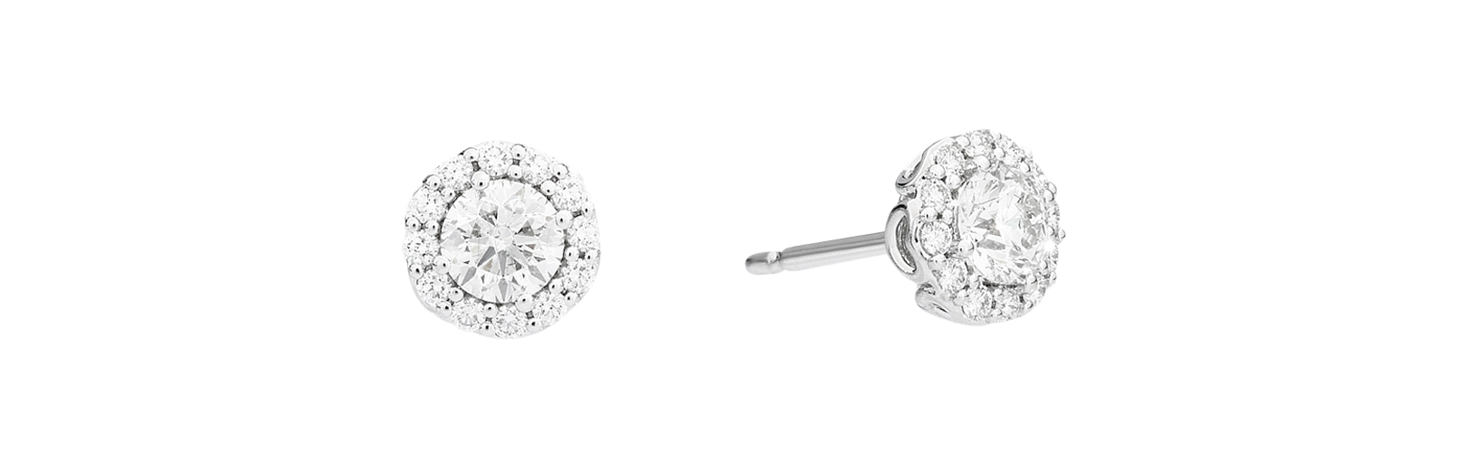 Recarlo Anniversary Solitaire Stud Earrings