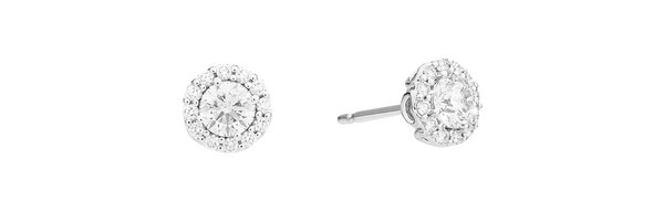 Recarlo Anniversary Solitaire Stud Earrings