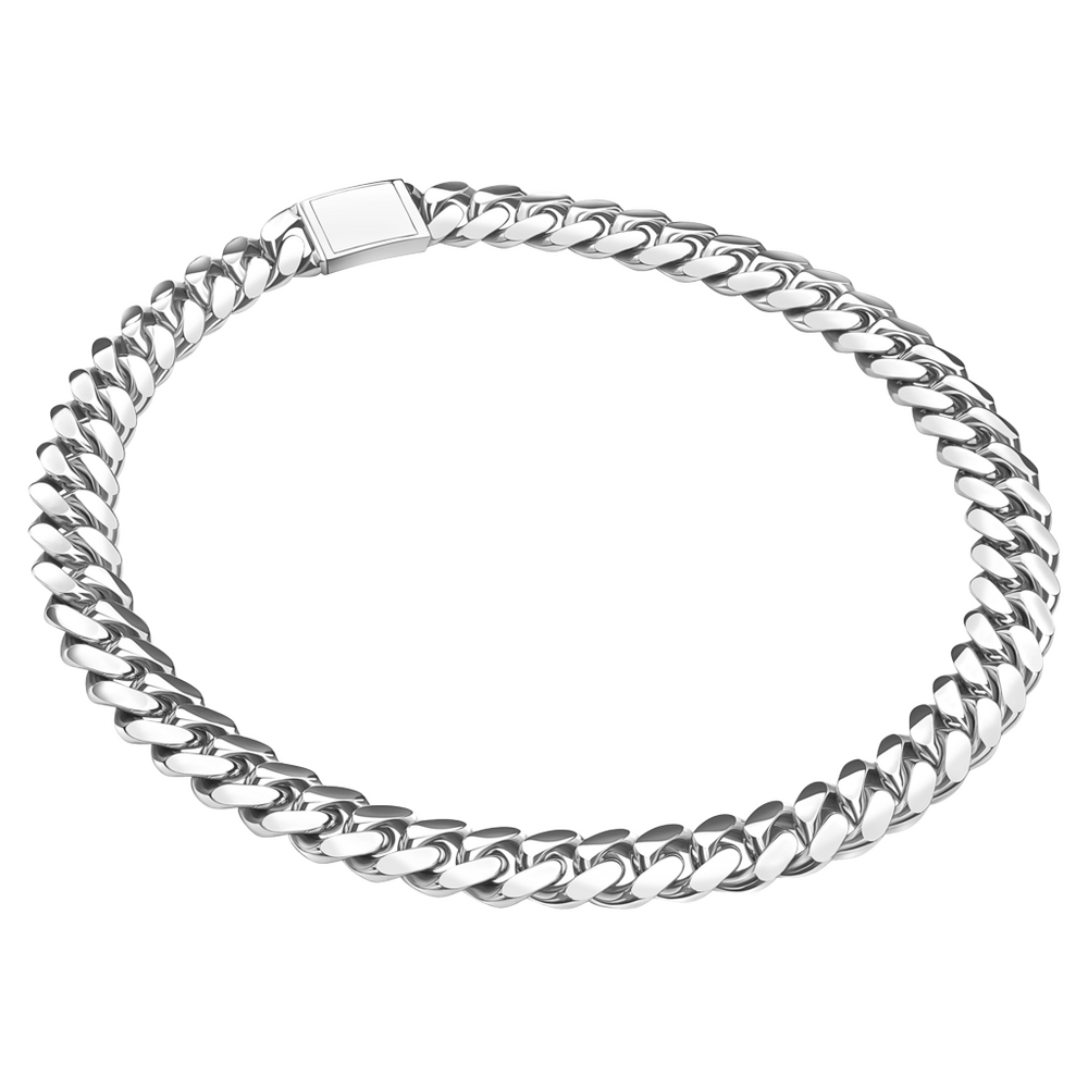 Emil Kraus Cuban Link curb chain oval diamond-plated, 14mm