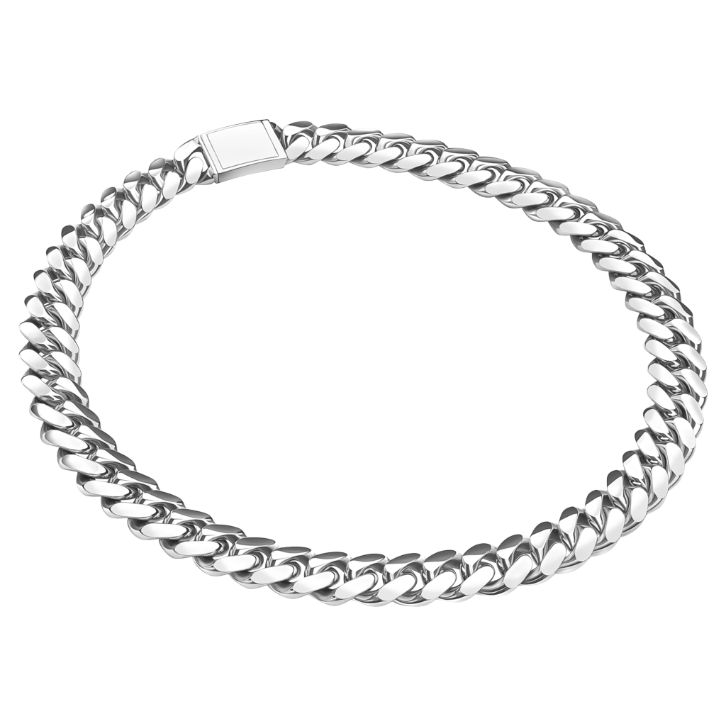 Emil Kraus Cuban Link curb chain oval diamond-plated, 14mm Emil Kraus Cuban Link curb chain oval diamond-plated, 14mm