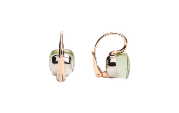 POA1070 O6000 000PA 030 Pomellato earrings nudo classic rose gold 18kt white gold 18kt prasiolite af1eda5f55137844f