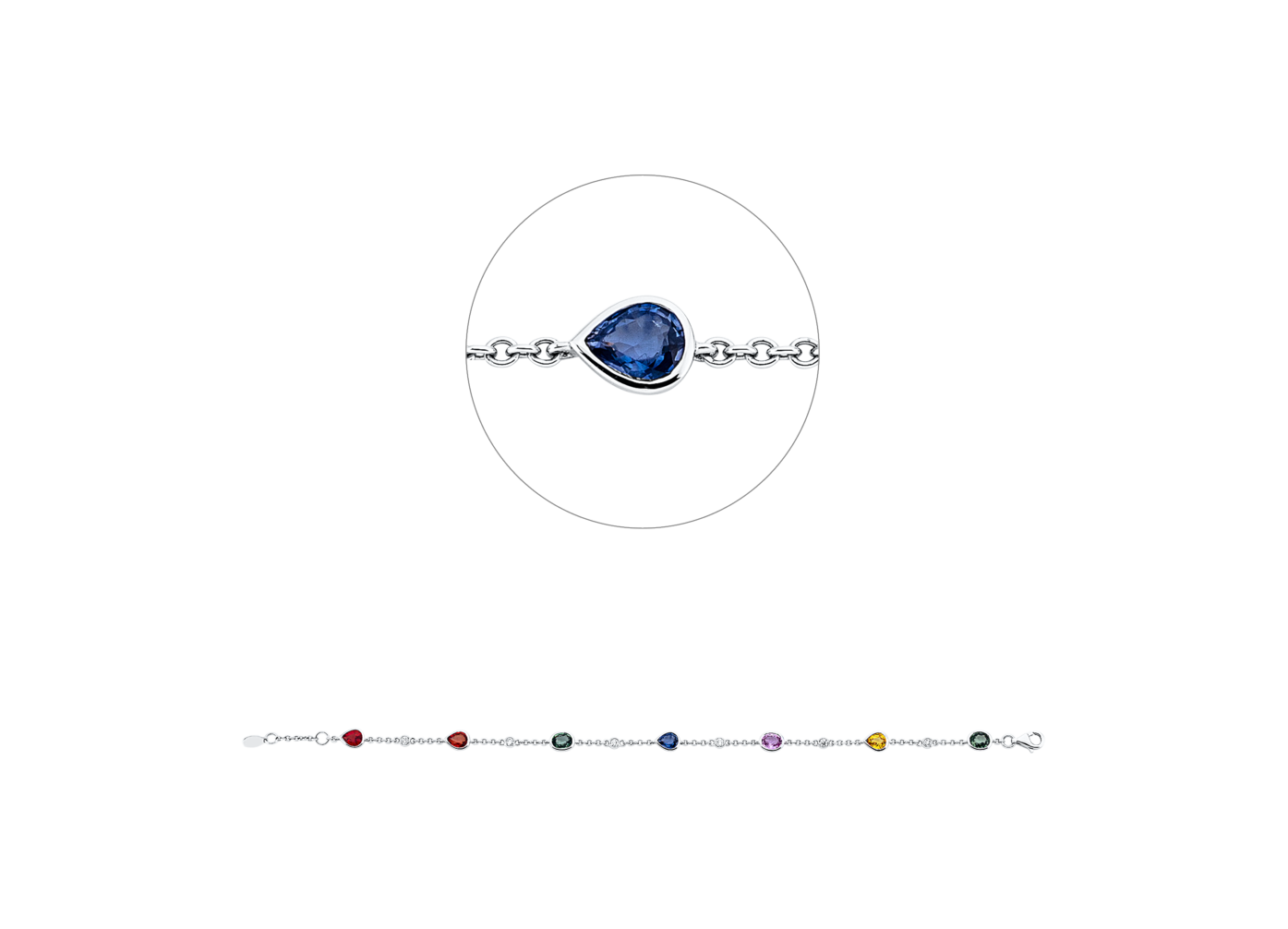 Brogle Classic Saphirarmband Rainbow