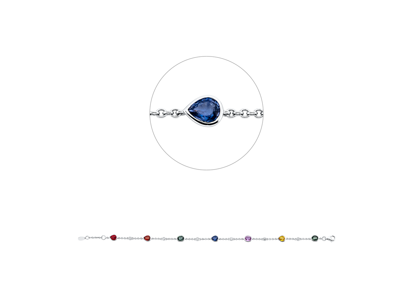 Brogle Classic sapphire bracelet Rainbow Brogle Classic sapphire bracelet Rainbow