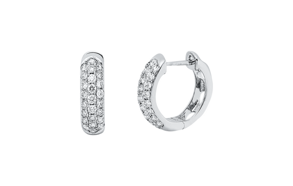 Brogle Classic diamond hoop earrings