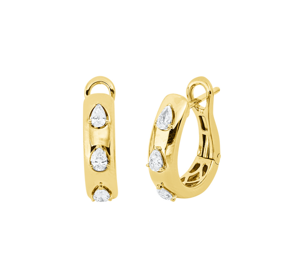 Brogle Classic diamond hoop earrings