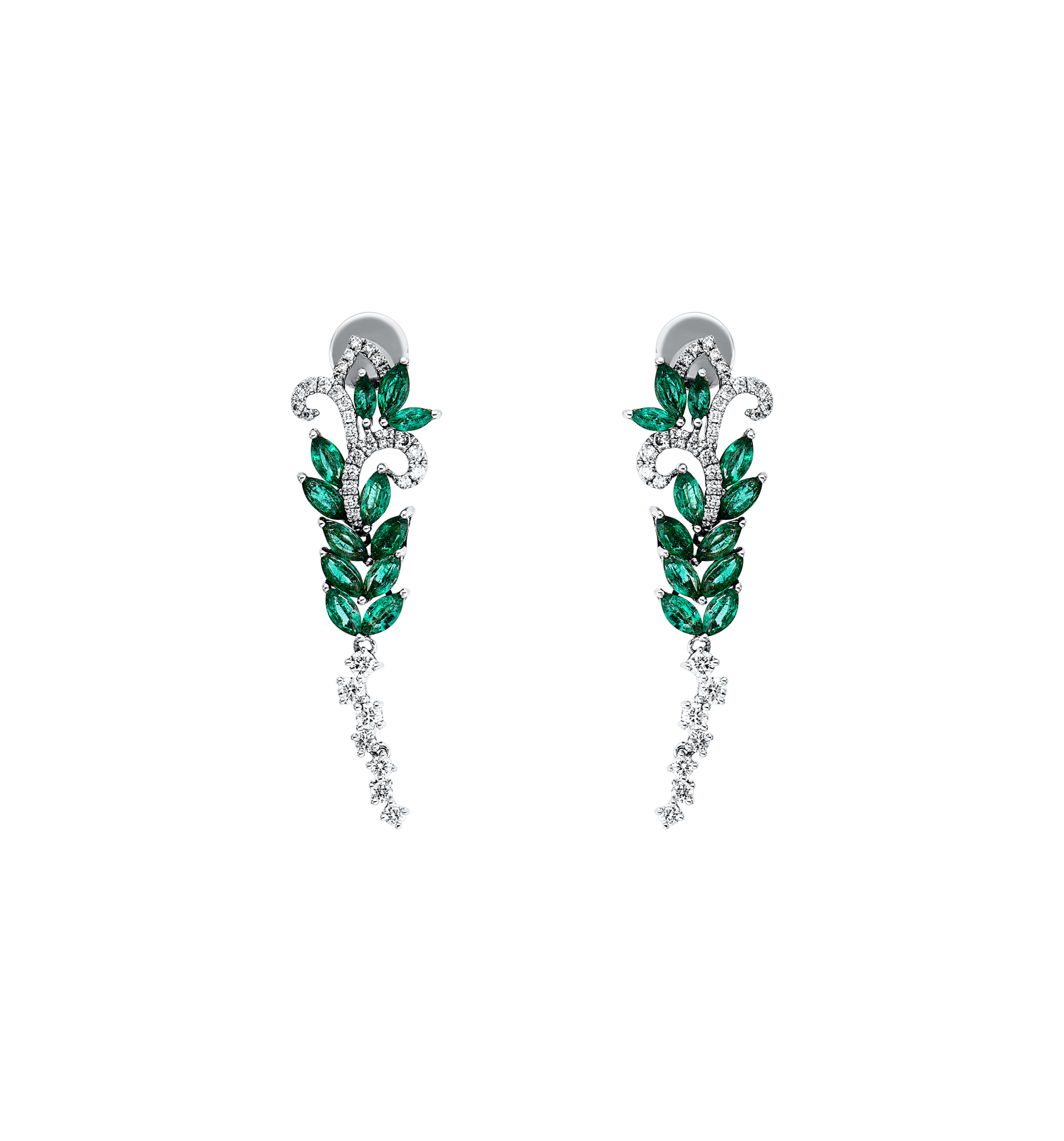Brogle Selection bicolour emerald stud earrings Brogle Selection bicolour emerald stud earrings