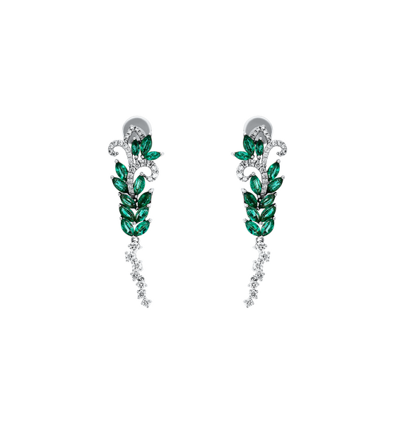 Brogle Selection bicolour emerald stud earrings Brogle Selection bicolour emerald stud earrings