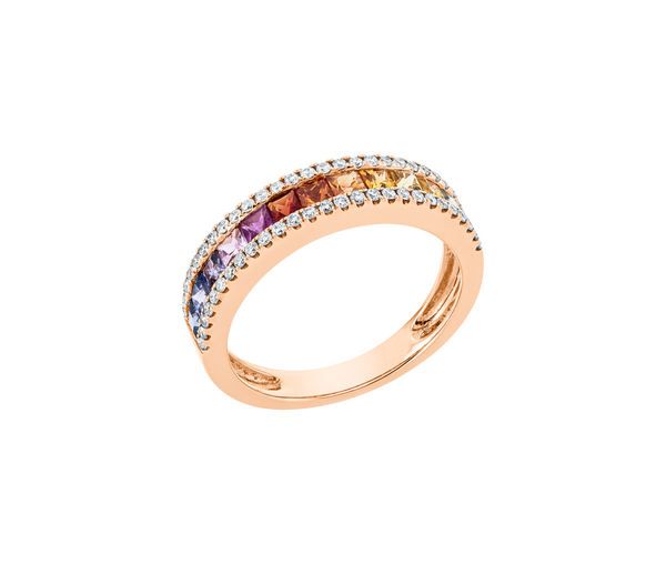 Brogle Classic Rainbow colored stone ring Brogle Classic Rainbow colored stone ring