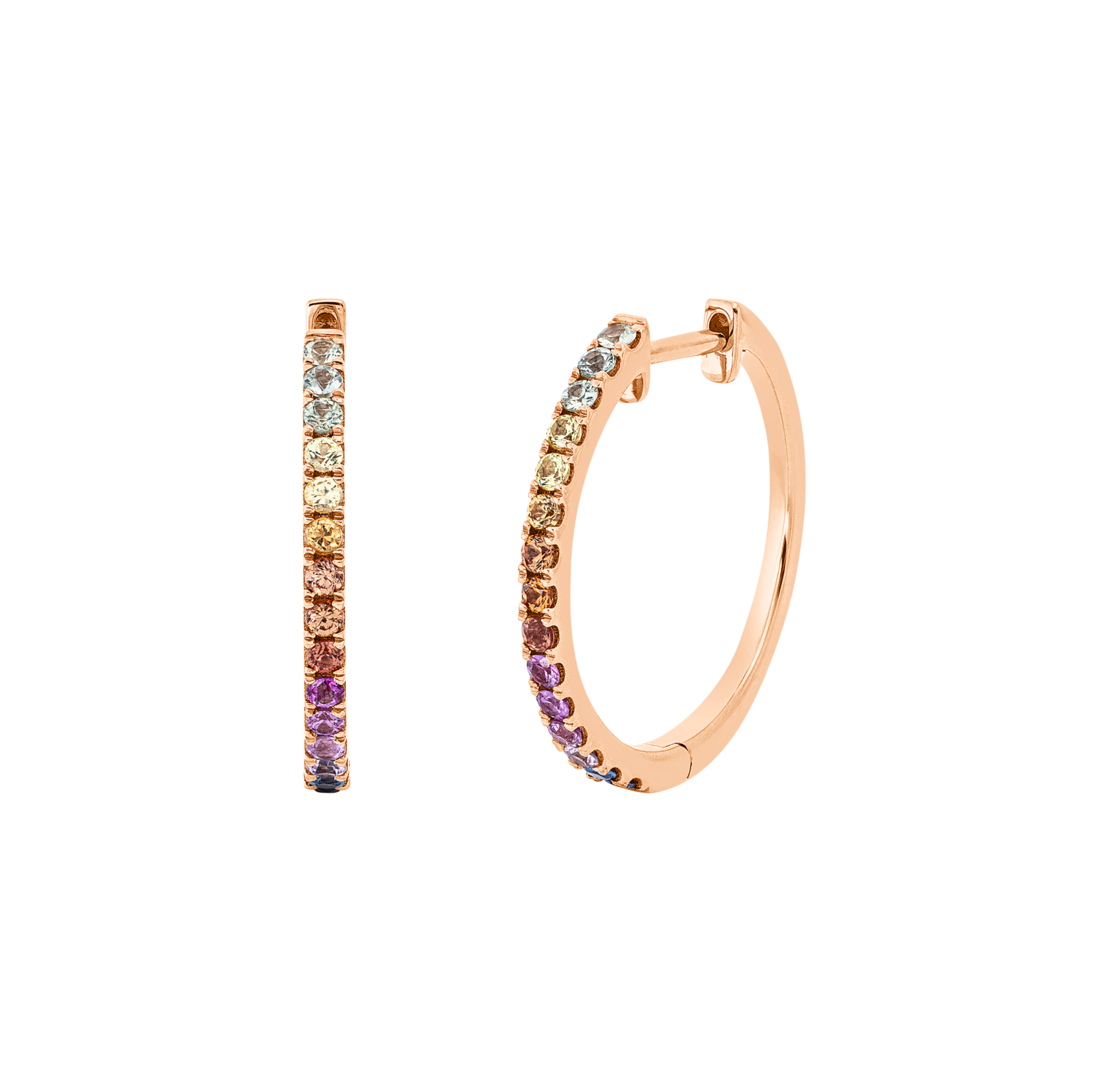 Brogle Classic sapphire hoop earrings Rainbow