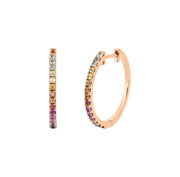 Brogle Classic sapphire hoop earrings Rainbow