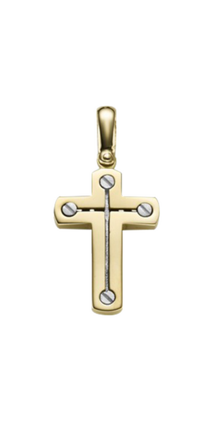 Brogle Classic bicolor cross pendant in gold Brogle Classic bicolor cross pendant in gold