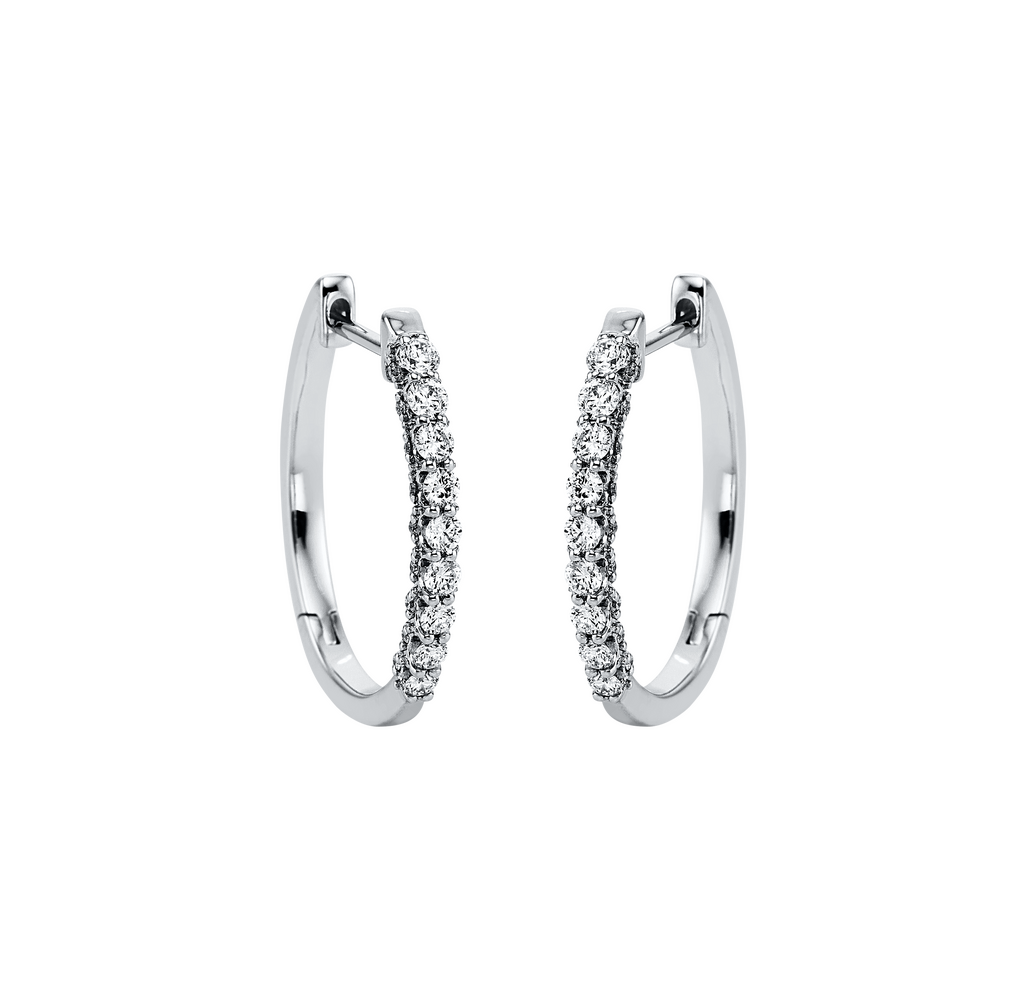 Brogle Classic diamond hoop earrings
